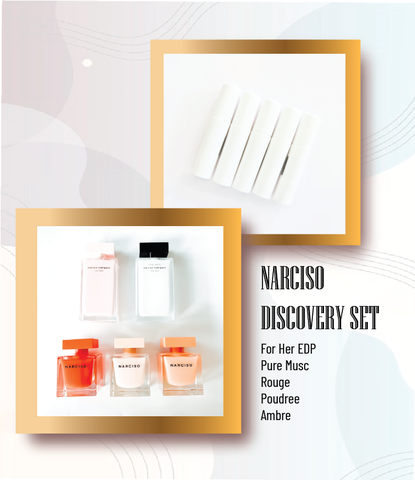 DISCOVERY SET NARCISO 2ml x5 (Poudree - Rouge EDP - Pure Musc - Ambree EDP - For Her EDP)