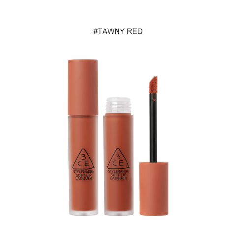 3CE Soft Lip Lacquer - Tawny Red