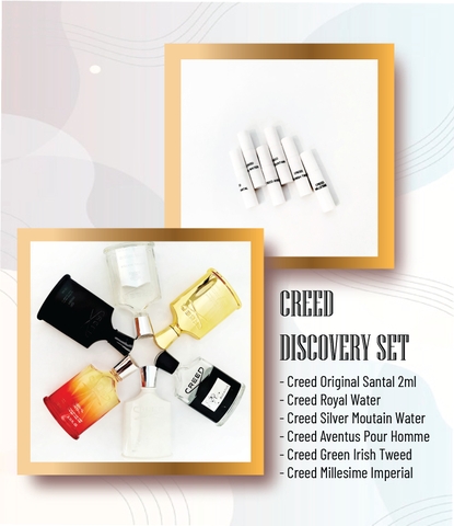Discovery SET Creed 6x2ml (Original Santal +Royal Water+Silver Moutain Water+Aventus+Green Irish Tweed+Millesime Imperial)