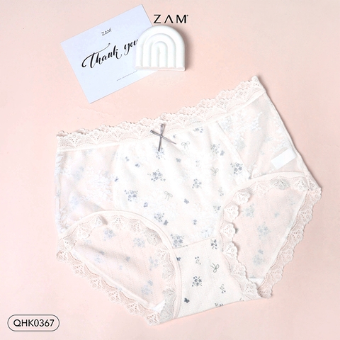 MÃ QHK0367 - QUẦN LÓT COTTON PHỐI REN CAO CẤP