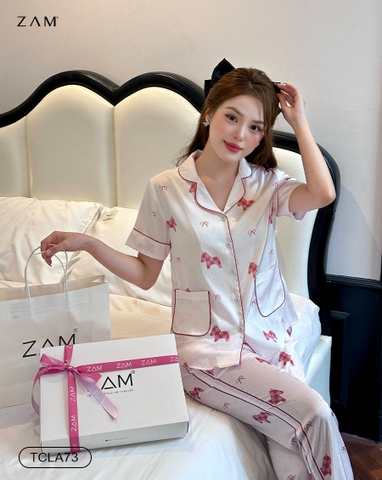 MÃ TCLA73 - BỘ NGẮN TAY QUẦN DÀI NGỰA CHẤM BI HỒNG