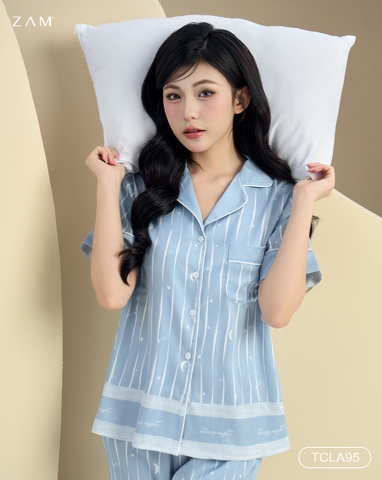 MÃ TCLA95 - BỘ NGẮN TAY QUẦN DÀI TRĂNG SAO XANH