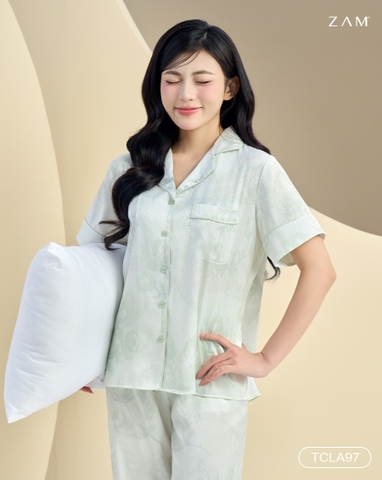 MÃ TCLA97 - BỘ NGẮN TAY QUẦN DÀI HOA XANH