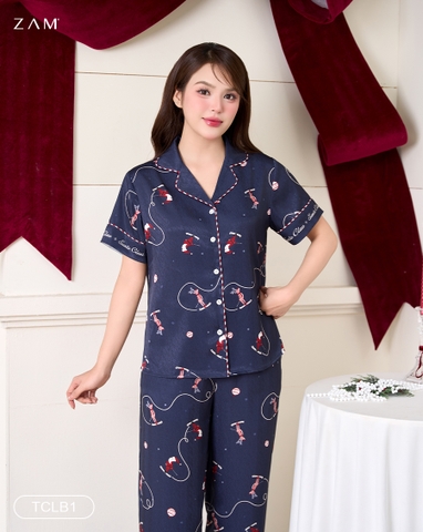 MÃ TCLB1 - BỘ NGẮN TAY QUẦN DÀI SANTA XANH THAN