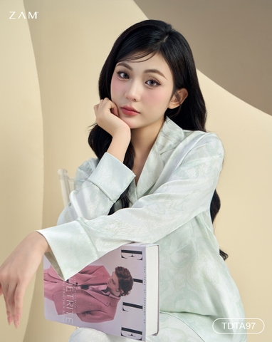 MÃ TDTA97 - BỘ DÀI TAY HOA  XANH