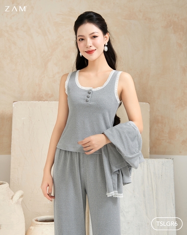 TSLGR6 - SET 03 BA LỖ PHỐI REN XÁM