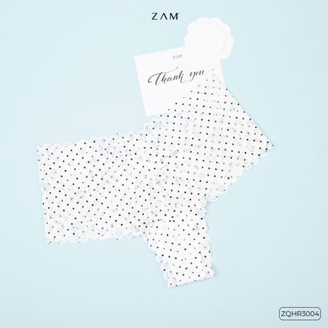 MÃ ZQHR3004-QUẦN BOXER REN TRẮNG CHẤM BI ĐEN