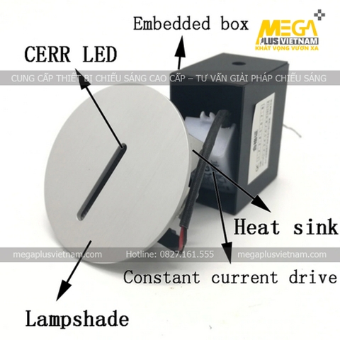 Đèn âm tường - Đèn âm cầu thang tròn IP20-IP65