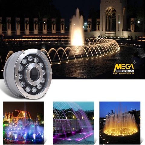 Đèn âm nước IP68 cao cấp 3W-36W cho đài phun nước