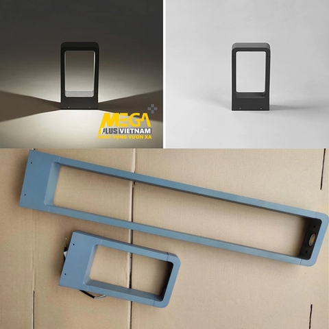 Đèn LED 2 cạnh cột nhôm đúc vuông sân vườn biệt thự, Villa cao cấp
