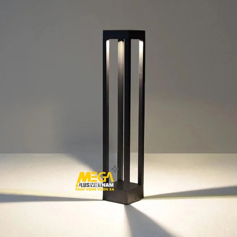 Đèn LED 4 cạnh cột nhôm đúc vuông sân vườn biệt thự cao cấp