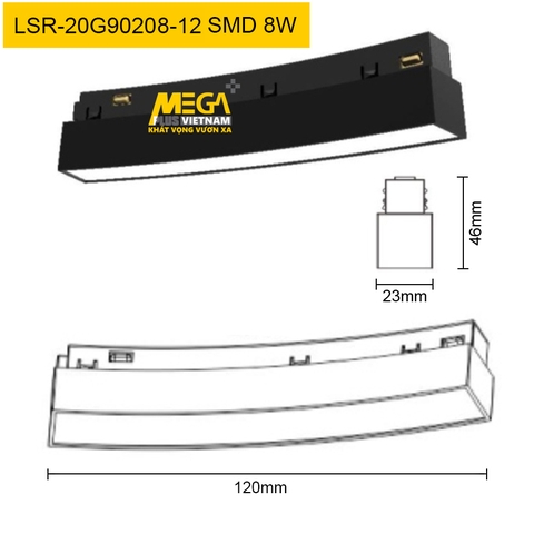 Đèn ray nam châm tròn SMD 8W LSR-20G90208-12