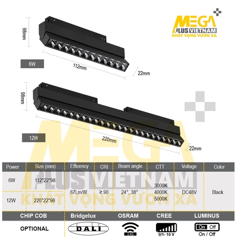 Đèn LED thanh Multi ray nam châm LSR-20A8032212 cao cấp