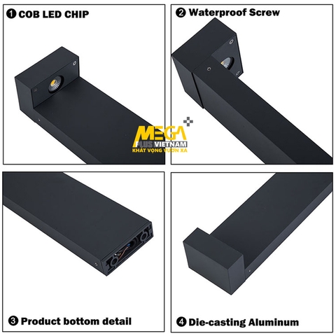 Đèn Cột Sân Vườn Sân Âm Trần COB 600 ngoài trời IP65