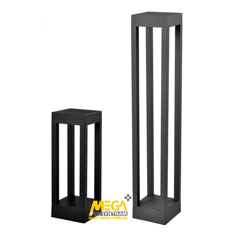 Đèn LED 4 cạnh cột nhôm đúc vuông sân vườn biệt thự cao cấp
