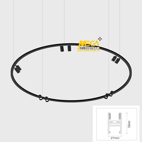 Thanh ray nam châm tròn treo thả cao cấp D600mm