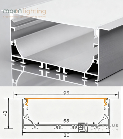 Thanh Nhôm Profile Âm Trần MGA-BG12