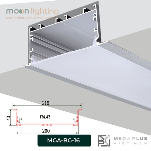 Thanh Nhôm Profile Âm Trần MGA-BG16