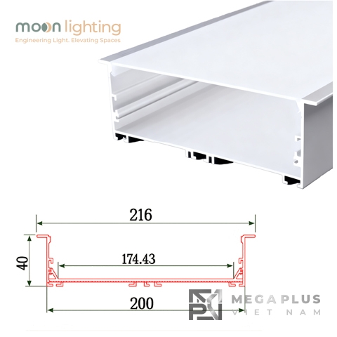 Thanh Nhôm Profile Âm Trần MGA-BG16