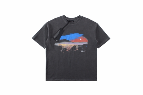 Represent 23SS new night scene washed print short-sleeved T-shirt