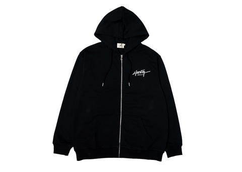 HTAG HOODIE ZIP-UP - HASTAG BLACK