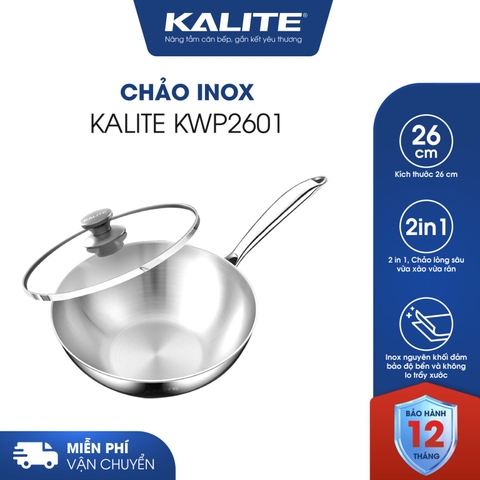 Chảo xào inox 3 lớp 26cm Kalite KWP2601