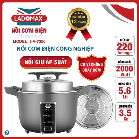 Nồi cơm điện công nghiệp 5.6L Ladomax Ha7356 (1tx1)