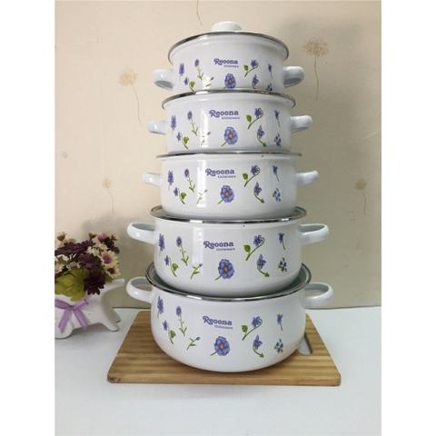 Bộ 5 nồi tráng men Reoona đáy từ