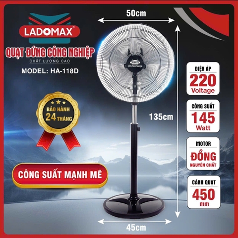Quạt đứng công nghiệp Ladomax Ha-118D