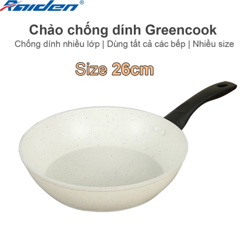 Chảo chống dính đáy từ 26cm Greencook GCP226-26IH (1tx6)