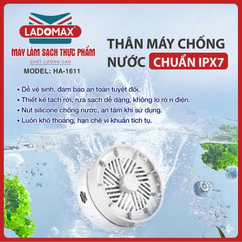 Máy làm sạch thực phẩm Ladomax Ha-1611 công nghệ Hydroxyl (1tx30)