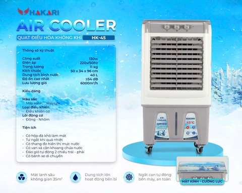 Quạt làm mát 45L Hakari HK45 Cơ