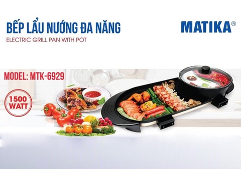 Bếp lẩu nướng điện đa năng Matika MTK-6929
