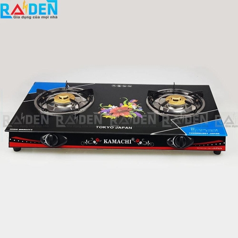 Bếp Ga Đôi Mặt Kiếng Sen Mol KAMACHI KM-212