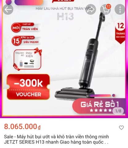 Máy hút bụi lau sàn Jetzt H13