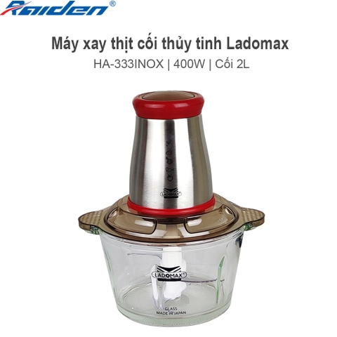 Máy xay thịt cối thủy tinh 2.0L Ladomax Ha-333INOX, 400W, thân máy inox (1tx8)