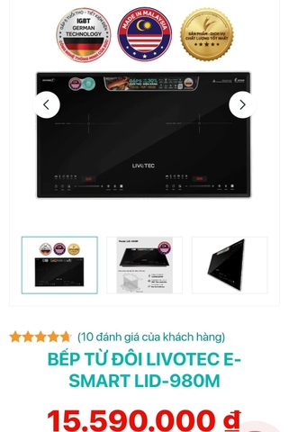 Bếp từ đôi Livotec E-smart LID-980M