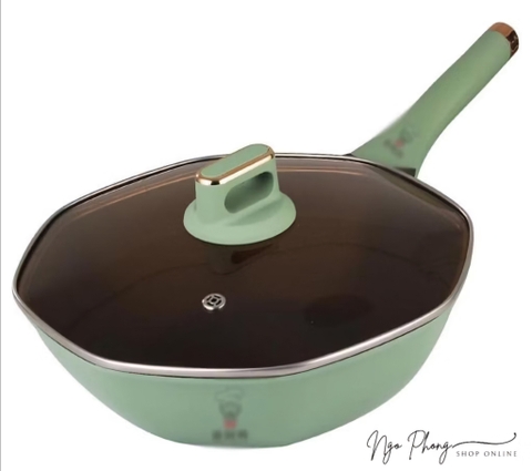 Chảo nhôm đúc bát giác chống dính 32cm Greencook GCW231-32W