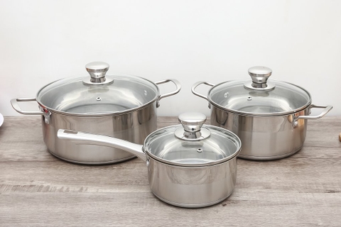 Bộ 3 nồi quánh inox nắp kính Smartcook SM-2102