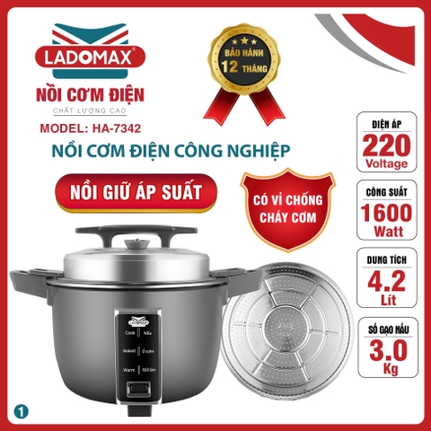 Nồi cơm điện công nghiệp 4.2L Ladomax Ha7342 (1tx1)