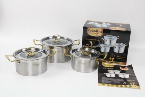 Bộ 3 nồi Inox EBBERG EB-8003