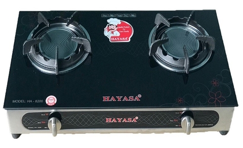 Bếp ga đôi kiếng Hayasa Ha-8200, Hồng ngoại Phi 125, Kiềng Gang