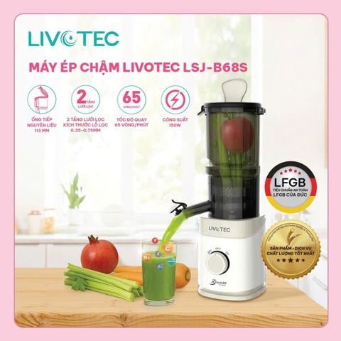 Máy ép chậm Livotec LSJ-B68S - Vàng Be (1tx4)