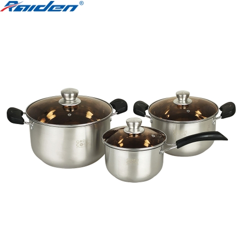 Bộ 3 nồi inox 3 đáy Greencook GCS08-T1