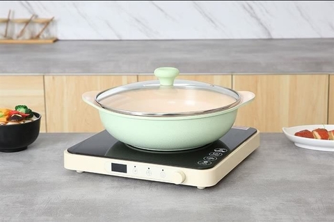Nồi lẩu nhôm đúc 28cm Greencook GCS2410-28IH (1tx8)