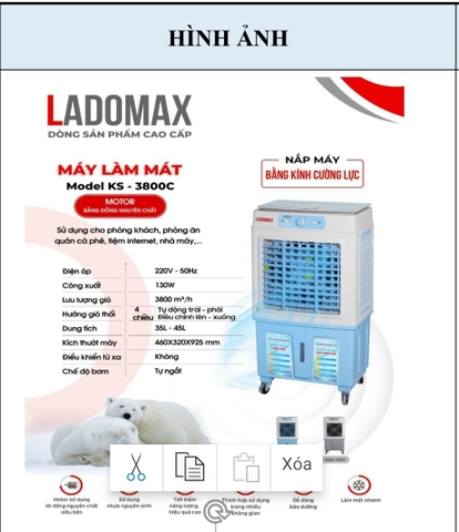 Quạt làm mát Ladomax KS-3800C