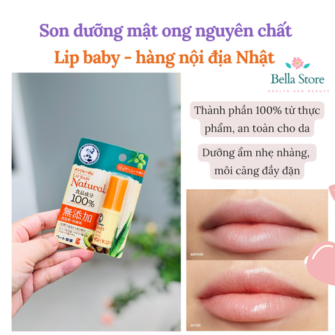 Son dưỡng mật ong nguyên chất Lip Baby nội địa Nhật
