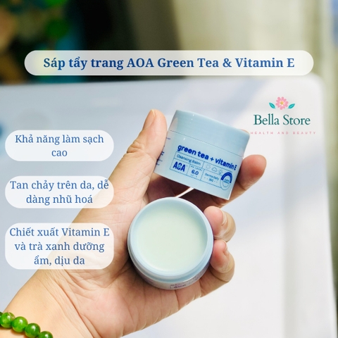 [15ml] Sáp tẩy trang AOA SKIN GREEN TEA + VITAMIN E CLEANSING BALM