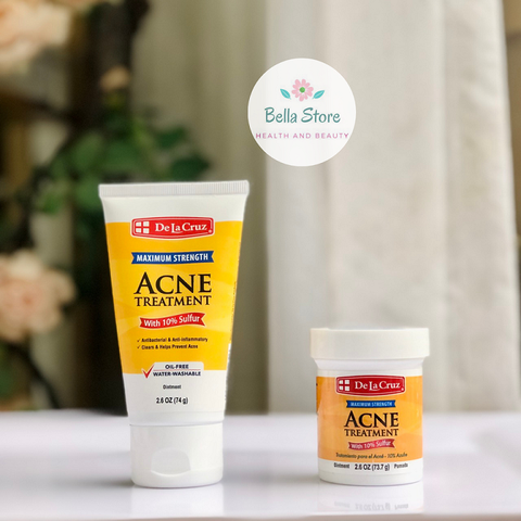 Kem giảm mụn viêm, mụn đầu đen De La Cruz 10% Sulfur Ointment