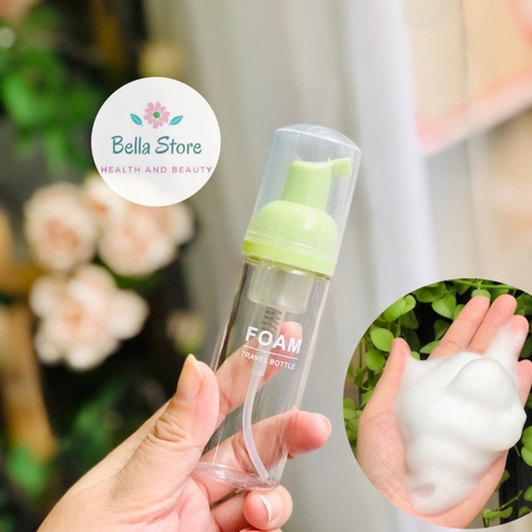 Chai tạo bọt sữa rửa mặt mini đi du lịch